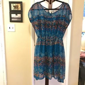 Mossimo Supply Co. Dresses - Mossimo Blue Summer Print Dress Elastic Waist Mossimo Supply Co. Dresses - Mossimo Blue Summer Print Dress Elastic Waist